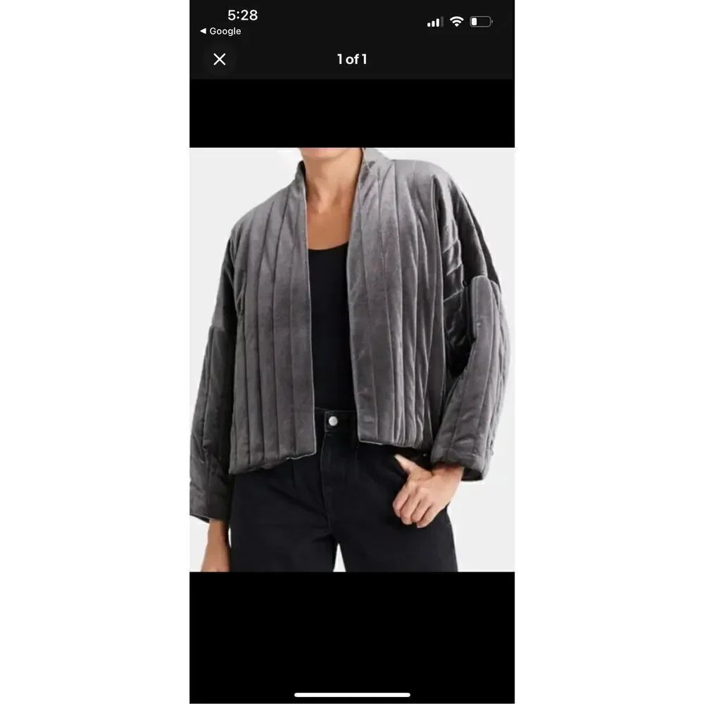 A New Day Grey shimmer Velvet Duster oSFm